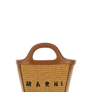 Marni Tan and Brown Woven Mini Bag